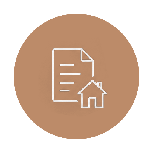Date of death appraisals icon showing a property document and a house